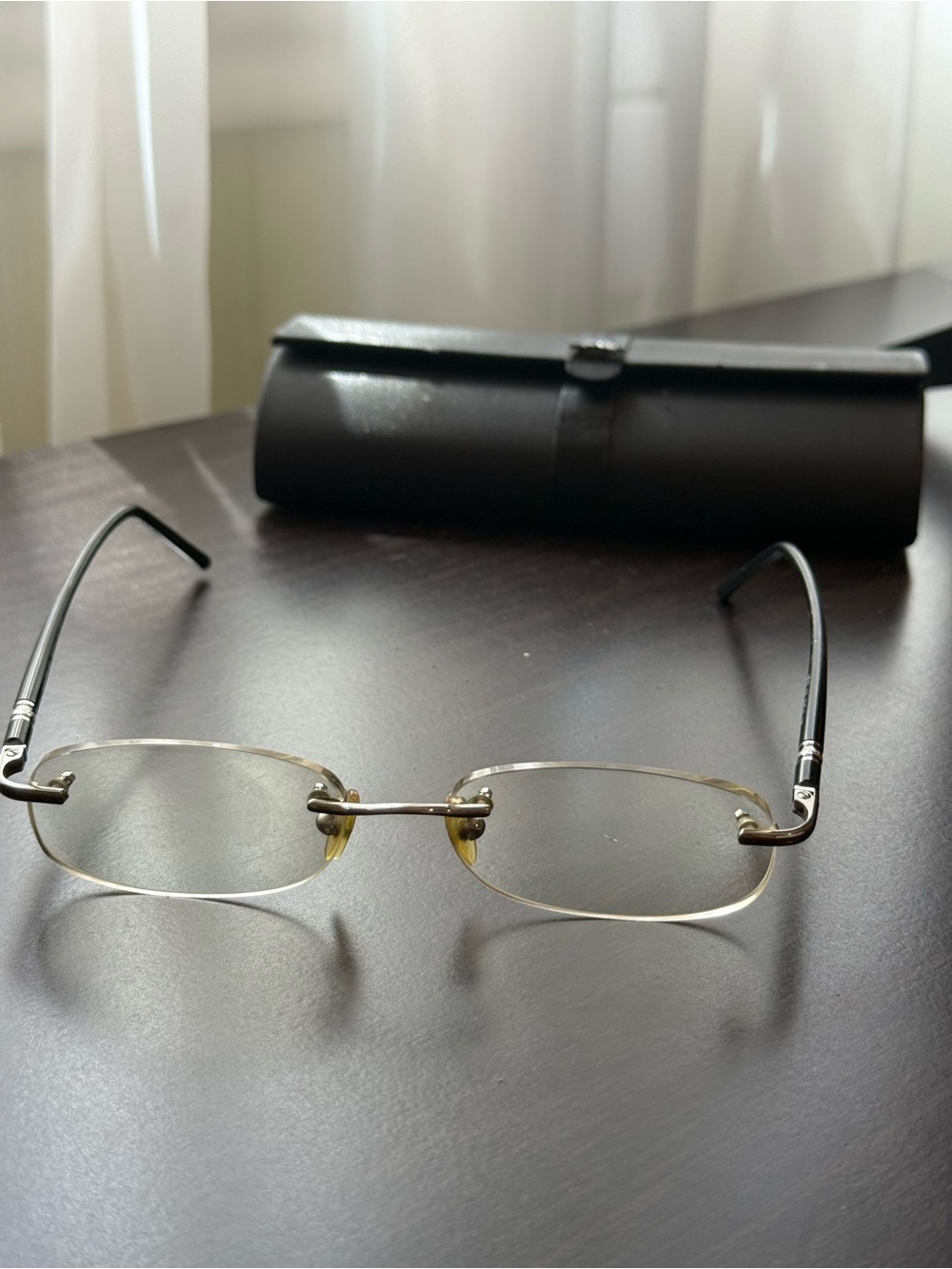 Mont Blanc Rimless Glasses with Black Temples
